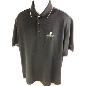 Nike Shirt Mens Large Black Polo Short Sleeve Guardian Insignia Dry Fit